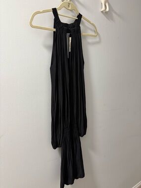 Ramy Brook Black One-Shoulder Halter Dress